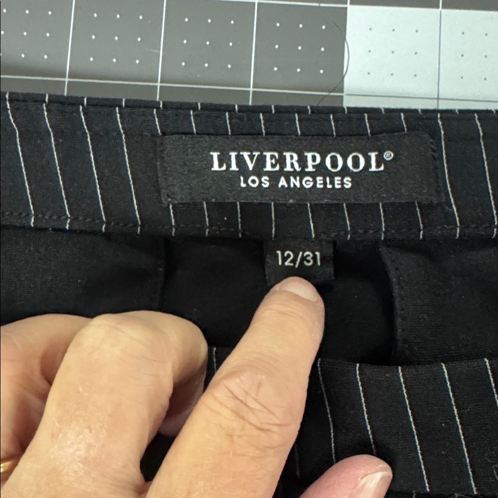 Liverpool Black and White Striped Pants - Picture 3 of 8